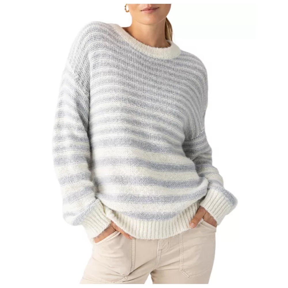 Sanctuary Women's Super‎ Soft Sweater- Blue And Cream Striped- Size XXS